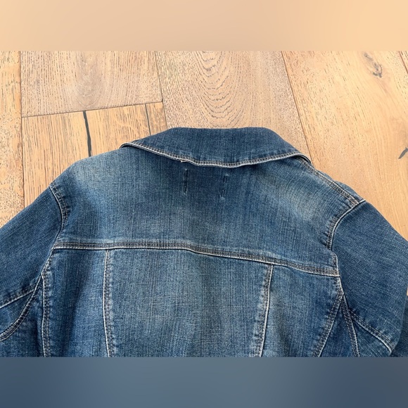 Maison Jules Blue Denim Jacket with Removable Cream Sherpa Collar Size Small - Picture 10 of 11